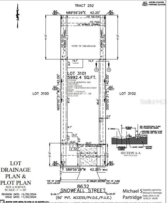 8632 Snowfall St, Sarasota, FL 34241 - survey map / technical document