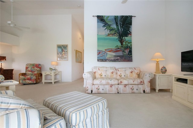 5330 Hyland Hills Ave Unit 2324, Sarasota, FL 34241 - living area with carpet and a ceiling fan