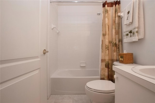 5330 Hyland Hills Ave Unit 2324, Sarasota, FL 34241 - full bathroom with toilet, shower / tub combo with curtain, tile patterned flooring, and vanity