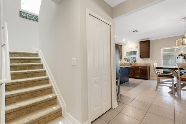2332 Mizner Bay Ave, Bradenton, FL 34208 - stairs with tile patterned flooring and recessed lighting