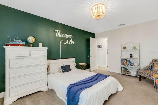 2332 Mizner Bay Ave, Bradenton, FL 34208 - carpeted bedroom featuring baseboards and a chandelier
