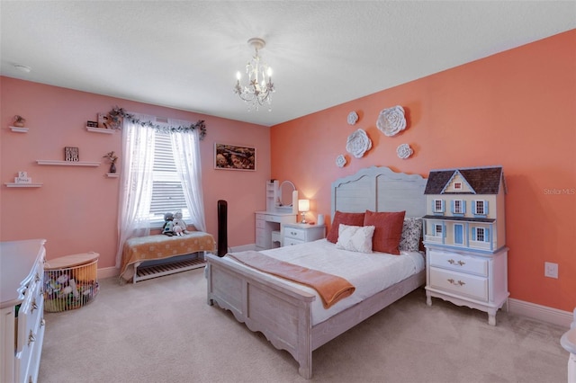 2332 Mizner Bay Ave, Bradenton, FL 34208 - bedroom featuring light colored carpet and a chandelier