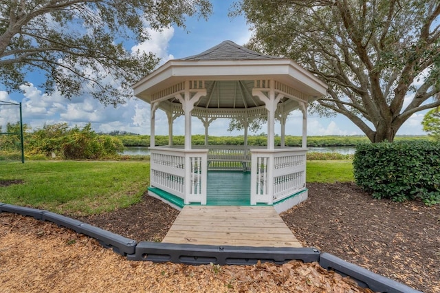 4844 14th Ave E, Bradenton, FL 34208 - view of community with a water view, a gazebo, and a lawn