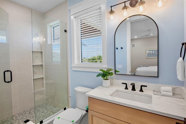 135 Avenida Veneccia, Sarasota, FL 34242 - bathroom with connected bathroom, vanity, and a stall shower