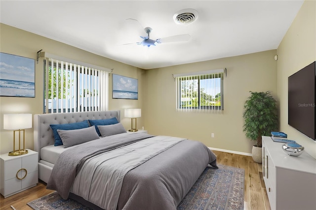 4375 Tortoise Rd, Venice, FL 34293 - bedroom featuring light wood-type flooring, baseboards, and ceiling fan