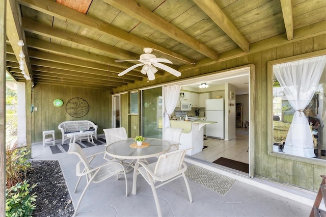 4535 Maceachen Blvd, Sarasota, FL 34233 - view of patio / terrace featuring a ceiling fan and outdoor dining area