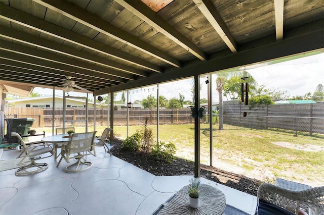 4535 Maceachen Blvd, Sarasota, FL 34233 - view of patio / terrace with outdoor dining space and a ceiling fan