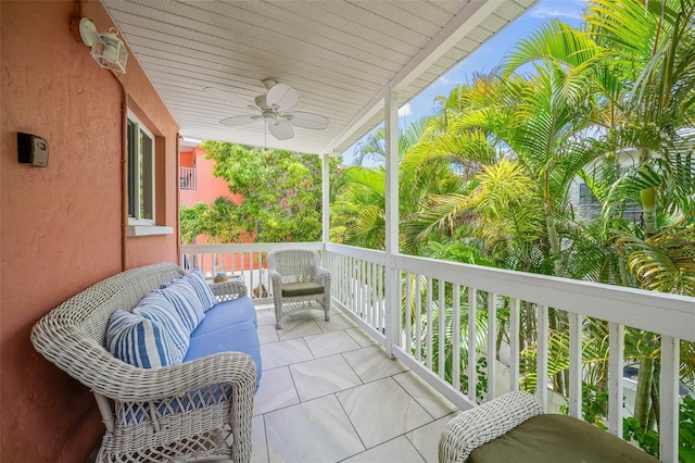 308 Canal Rd, Sarasota, FL 34242 - balcony featuring a ceiling fan