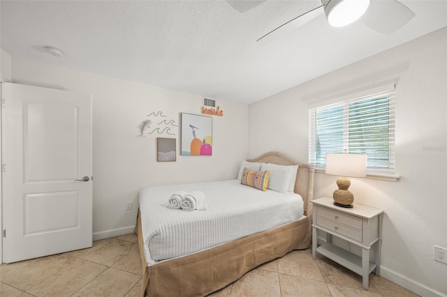 308 Canal Rd, Sarasota, FL 34242 - bedroom featuring baseboards, ceiling fan, and tile patterned flooring