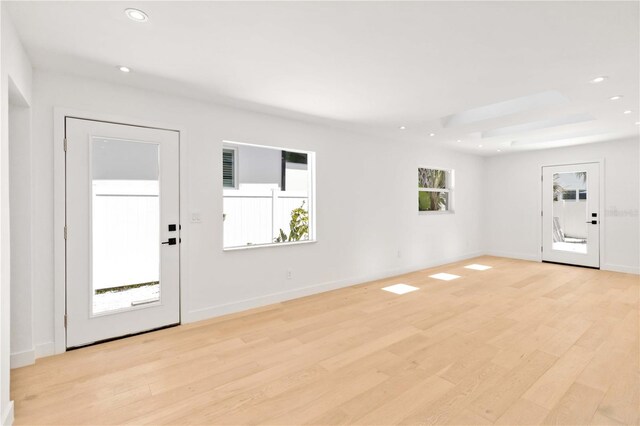 2410 Floyd St, Sarasota, FL 34239 - entryway featuring light wood finished floors and recessed lighting