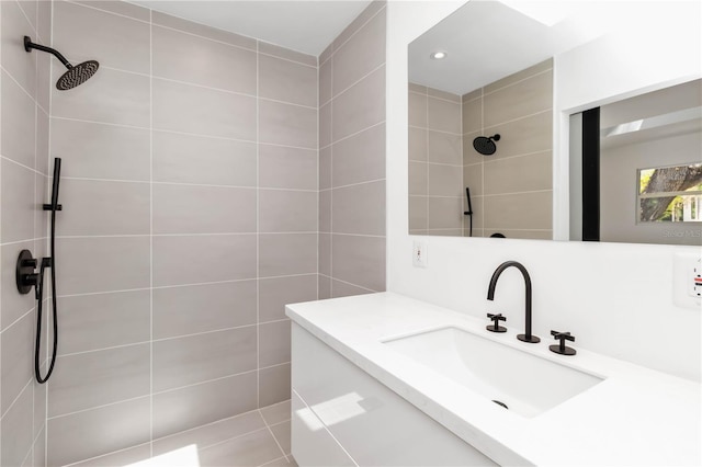2410 Floyd St, Sarasota, FL 34239 - full bathroom featuring a tile shower and vanity