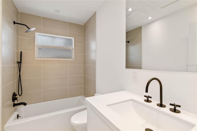 2410 Floyd St, Sarasota, FL 34239 - bathroom with vanity, shower / tub combination, and recessed lighting