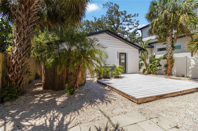 2410 Floyd St, Sarasota, FL 34239 - view of yard featuring a wooden deck