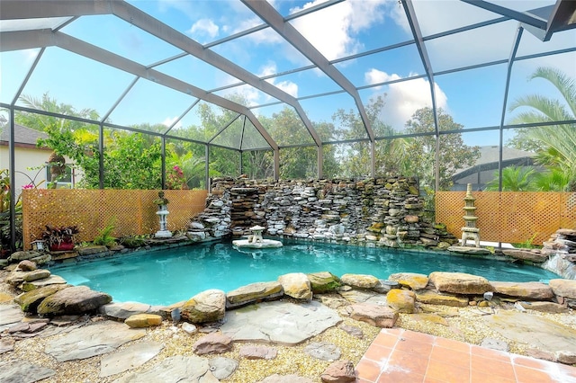5905 32nd St E, Ellenton, FL 34222 - view of swimming pool featuring glass enclosure