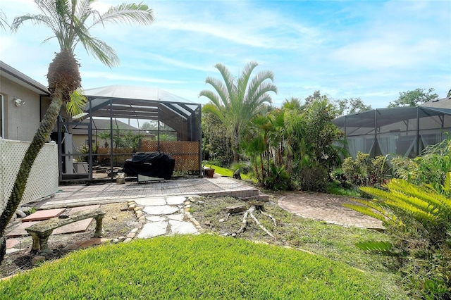 5905 32nd St E, Ellenton, FL 34222 - view of yard with a lanai and a patio area