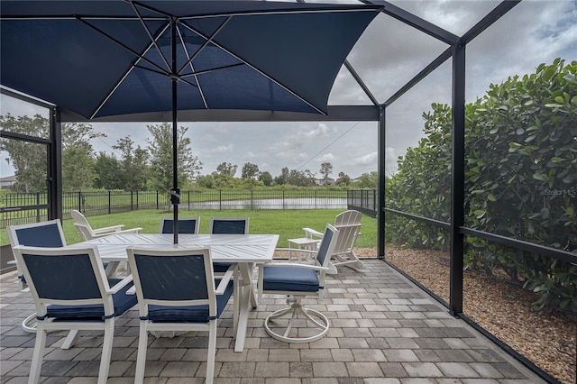 9148 Royal River Cir, Parrish, FL 34219 - view of patio featuring a water view and outdoor dining space