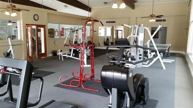 2650 Coconut Bay Ln Unit 521, Sarasota, FL 34237 - gym with ceiling fan