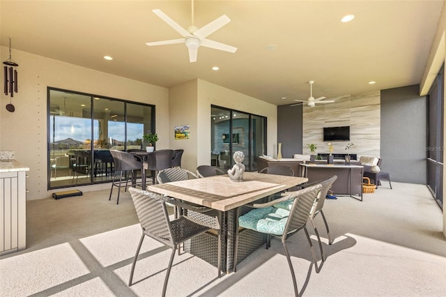 5011 Tivoli Run, Bradenton, FL 34211 - view of patio featuring outdoor dining space and ceiling fan