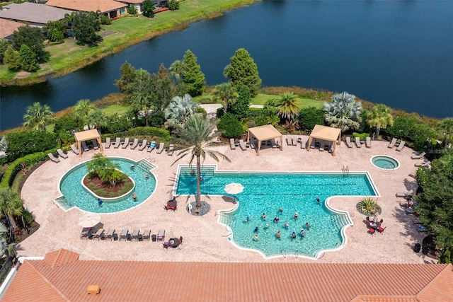 5011 Tivoli Run, Bradenton, FL 34211 - community pool featuring a water view and a patio area