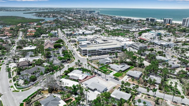 130 N Adams Dr, Sarasota, FL 34236 - aerial overview of property's location featuring a large body of water and nearby urban area