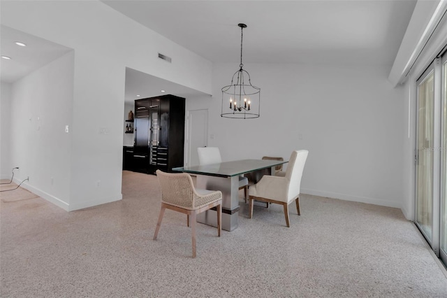 130 N Adams Dr, Sarasota, FL 34236 - dining area with baseboards, a chandelier, and recessed lighting