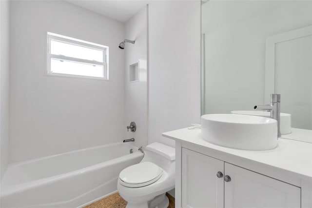130 N Adams Dr, Sarasota, FL 34236 - bathroom featuring vanity, washtub / shower combination, and toilet