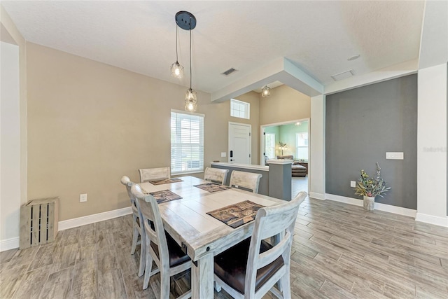 1219 Thornbury Dr, Parrish, FL 34219 - dining area with light wood-style flooring and baseboards