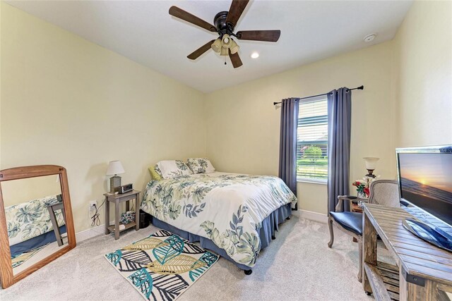 1219 Thornbury Dr, Parrish, FL 34219 - carpeted bedroom featuring baseboards, a ceiling fan, and recessed lighting