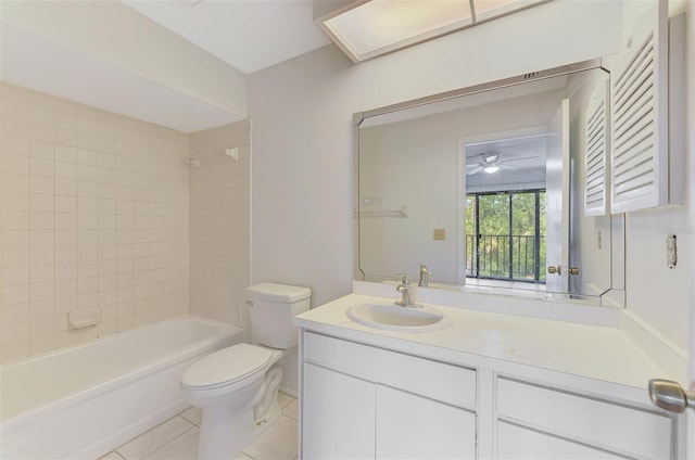 933 Sunridge Way Unit B5, Sarasota, FL 34234 - bathroom featuring tile patterned floors, vanity, and tub / shower combination