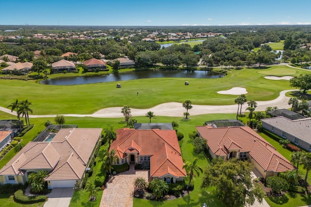 9719 Discovery Ter, Bradenton, FL 34212 - aerial perspective of suburban area with a large body of water and a golf course