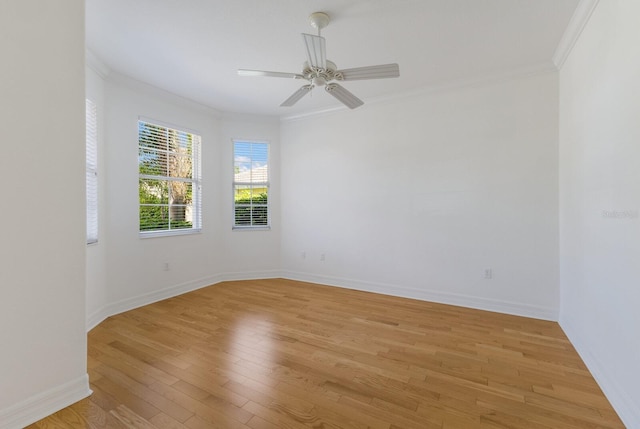 9719 Discovery Ter, Bradenton, FL 34212 - unfurnished room featuring ornamental molding, light wood finished floors, and a ceiling fan