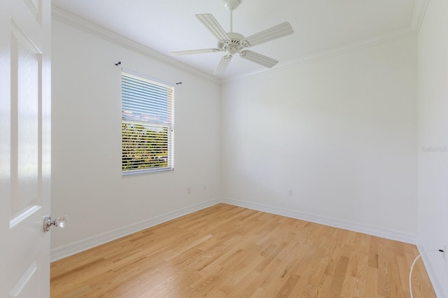 9719 Discovery Ter, Bradenton, FL 34212 - unfurnished room featuring light wood finished floors, crown molding, and ceiling fan