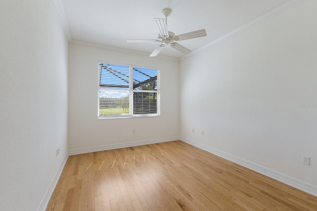 9719 Discovery Ter, Bradenton, FL 34212 - unfurnished room featuring light wood-style floors, crown molding, and ceiling fan