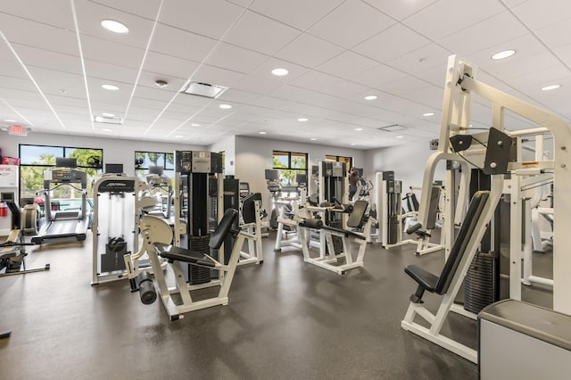 9719 Discovery Ter, Bradenton, FL 34212 - workout area featuring healthy amount of natural light and recessed lighting