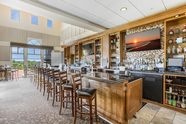 9719 Discovery Ter, Bradenton, FL 34212 - indoor wet bar featuring light carpet