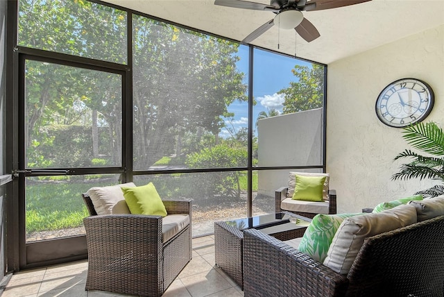 2055 Gulf Of Mexico Dr Unit G2-108, Longboat Key, FL 34228 - sunroom with ceiling fan and an outdoor living space