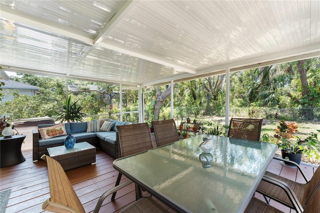 712 68th Ave W, Bradenton, FL 34207 - sunroom / solarium featuring outdoor dining area, an outdoor hangout area, and healthy amount of natural light