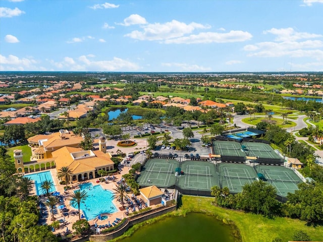 138 Tiziano Way N, Venice, FL 34275 - drone / aerial view of a pool and a nearby body of water