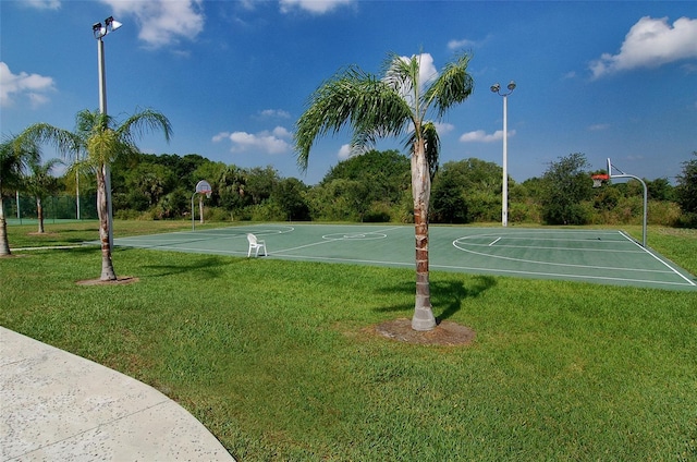 12520 Natureview Cir, Bradenton, FL 34212 - view of sport court featuring a lawn and community basketball court