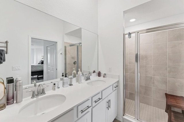 14257 Heritage Landing Blvd Unit 1122, Punta Gorda, FL 33955 - ensuite bathroom featuring a stall shower and double vanity