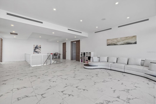 4035 Bay Shore Rd, Sarasota, FL 34234 - living room with recessed lighting and marble look tiles