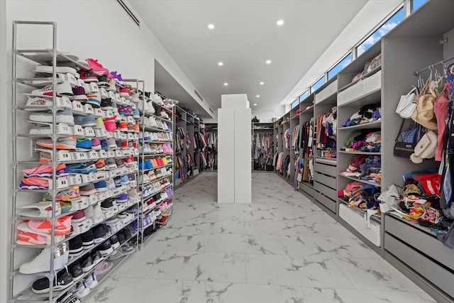 4035 Bay Shore Rd, Sarasota, FL 34234 - spacious closet with light marble finish flooring
