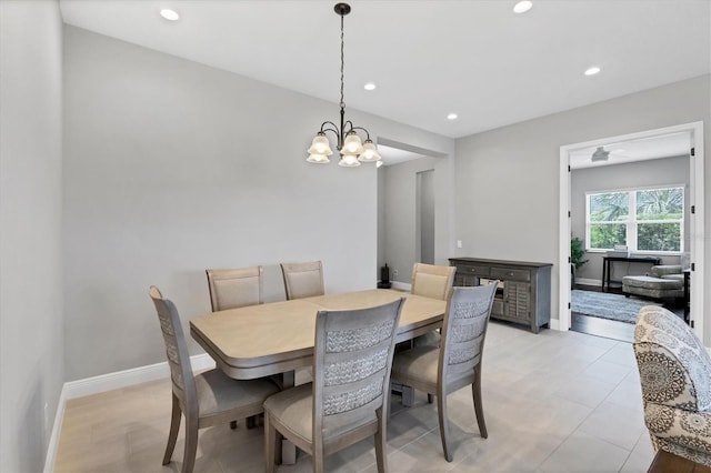 13549 Old Creek Ct, Parrish, FL 34219 - dining room featuring recessed lighting, a chandelier, and baseboards