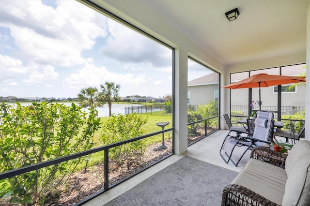 13549 Old Creek Ct, Parrish, FL 34219 - sunroom featuring a water view and plenty of natural light