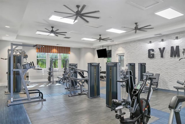 13549 Old Creek Ct, Parrish, FL 34219 - gym featuring baseboards and ceiling fan