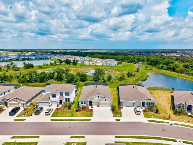 17547 Cantarina Cv, Bradenton, FL 34211 - aerial perspective of suburban area with a large body of water