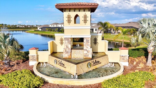 17547 Cantarina Cv, Bradenton, FL 34211 - view of patio with a water view and a residential view