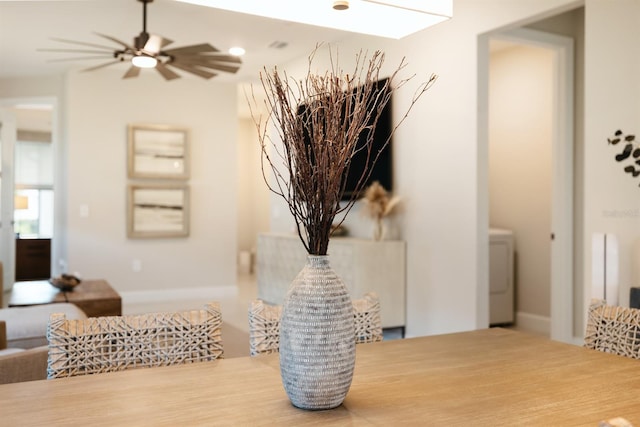 6239 Baywood Ct, Bradenton, FL 34211 - dining space with a ceiling fan
