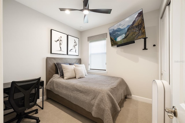 6239 Baywood Ct, Bradenton, FL 34211 - bedroom with light colored carpet, a closet, and ceiling fan