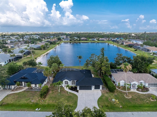 10055 Franklin Dr, Englewood, FL 34224 - aerial perspective of suburban area with a large body of water